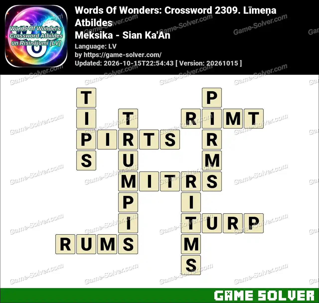 Words Of Wonders: Crossword 2309. Līmeņa Atbildes – Meksika – Sian Ka’An